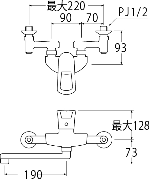 シングル混合栓 K1712K-3U-13【SANEI】